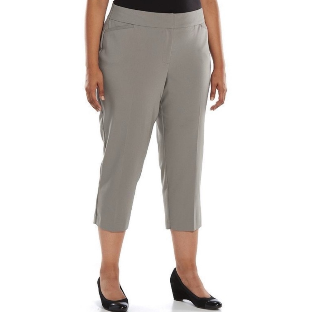 Apt. 9 Gray Curvy Fit Crop Trousers Pants Womens Size 4